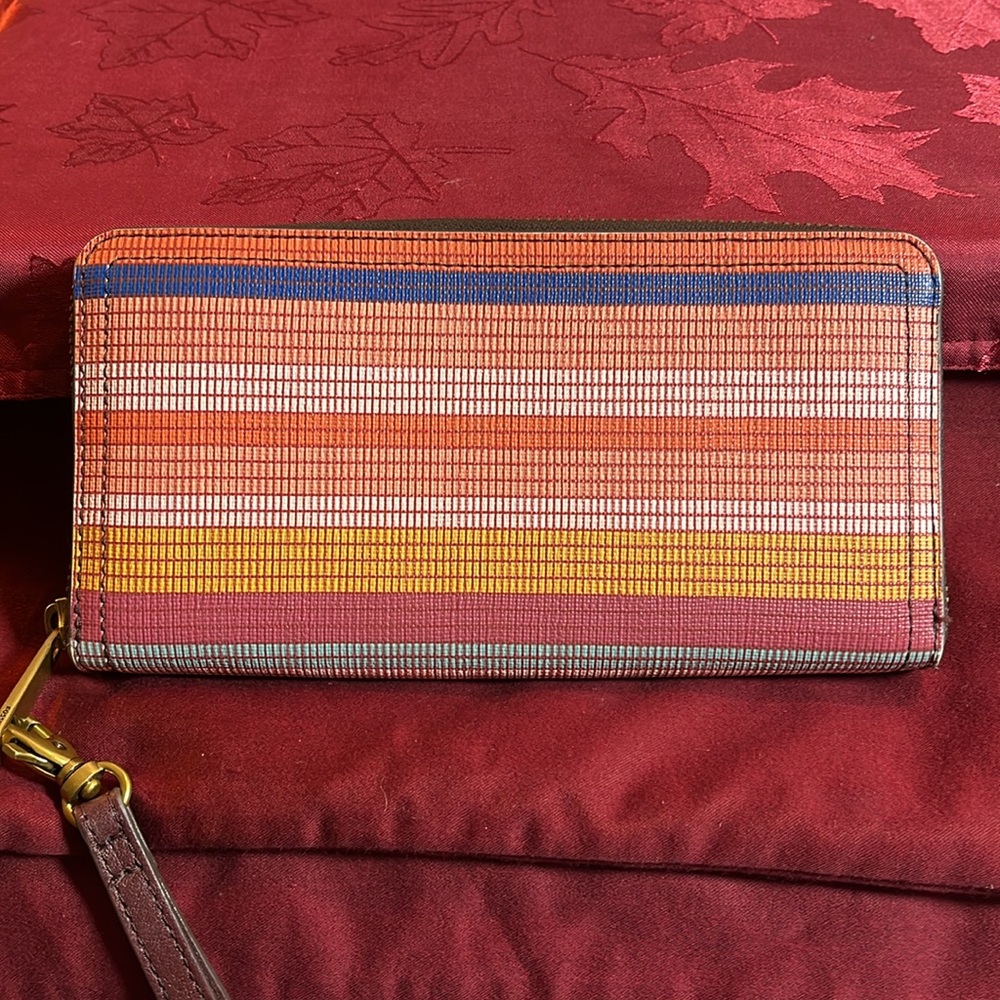 Multi Colored Fossil Wallet-Euc - image 3